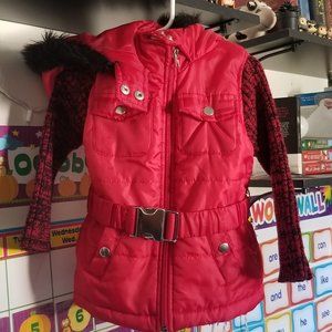 Red sweater sleeve jacket